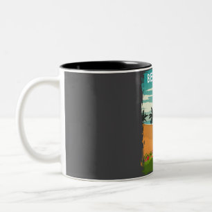 Bermuda Island Vintage Minimal Retro Travel Poster Two-Tone Coffee Mug