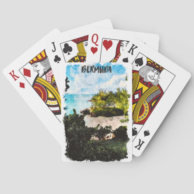 Bermuda Islands Tropical landscape Playing Cards (Back)