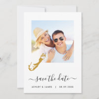 Bermuda Map Photo Wedding Save the Date Card