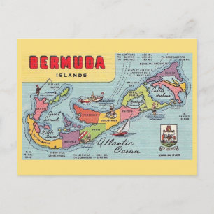 Bermuda Map Postcard