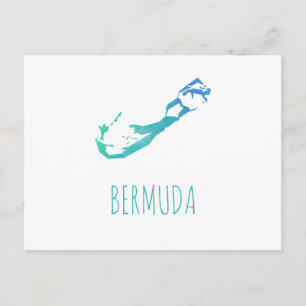 Bermuda Map Postcard