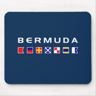 Bermuda Maritime Nautical Signal Flags Dark Colour Mouse Mat