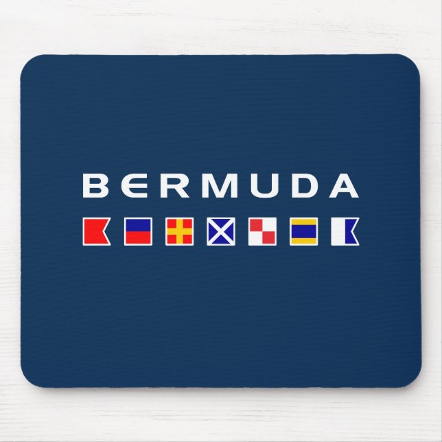 Bermuda Maritime Nautical Signal Flags Dark Colour Mouse Mat (Front)