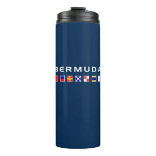 Bermuda Maritime Nautical Signal Flags Dark Colour Thermal Tumbler