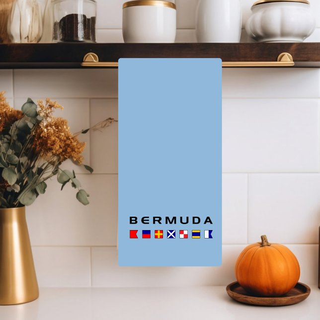 Bermuda Maritime Nautical Signal Flags Light-Colou Tea Towel (Creator Uploaded)