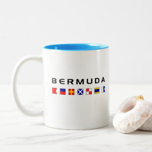 Bermuda Maritime Nautical Signal Flags Light-Colou Two-Tone Coffee Mug
