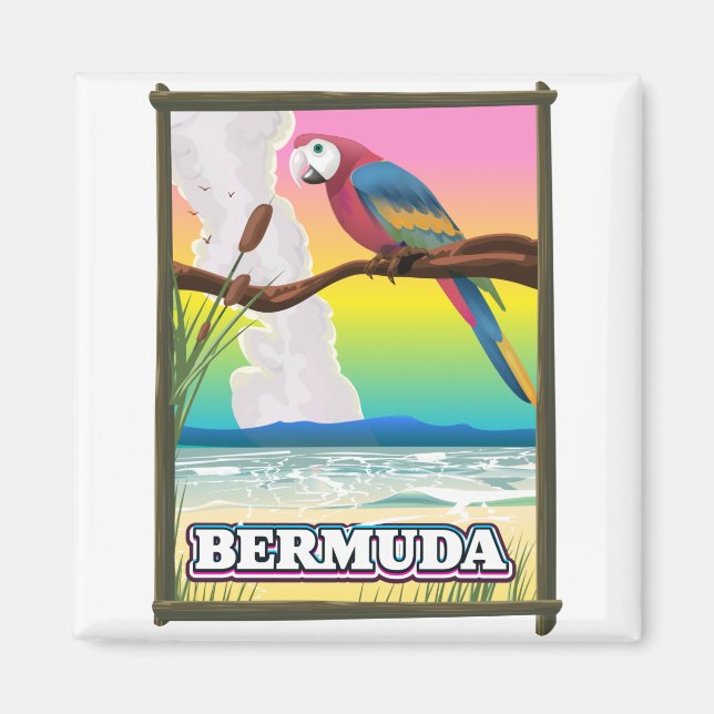 Bermuda Paraside. T-Shirt Throw Pillow Button Coff Magnet (Front)