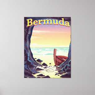 Bermuda Pirate Cave travel poster Canvas Print
