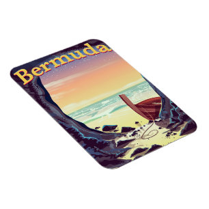Bermuda Pirate Cave travel poster Magnet