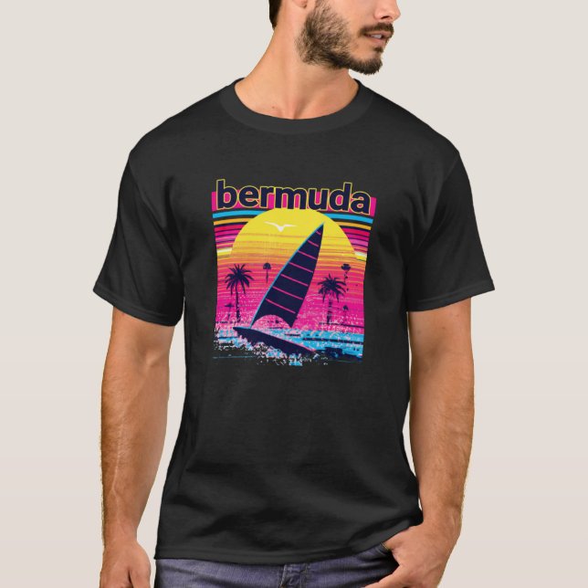 Bermuda Retro 80s Style Souvenir Beach T-Shirt (Front)