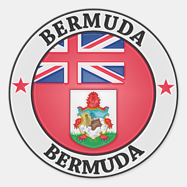 Bermuda Round Emblem Classic Round Sticker (Front)