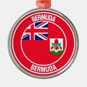 Bermuda Round Emblem Metal Tree Decoration
