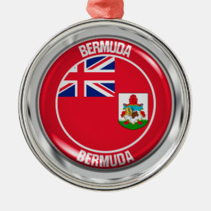 Bermuda Round Emblem Metal Tree Decoration