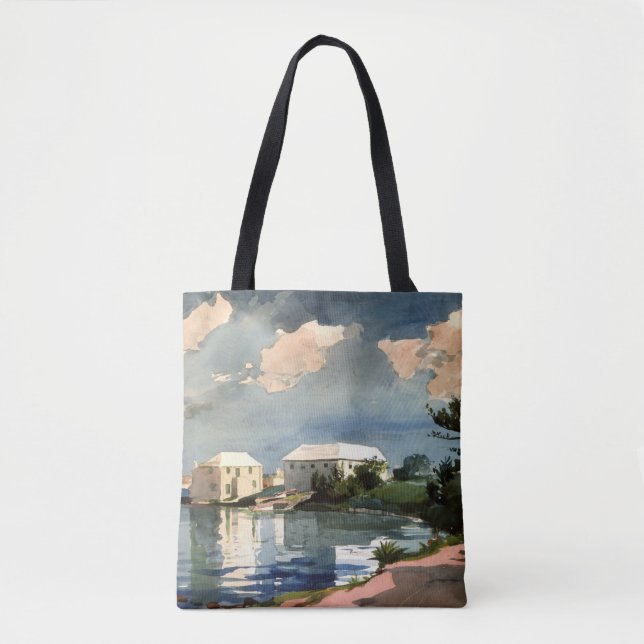 Bermuda, Salt Kettle artwork, Tote Bag (Front)