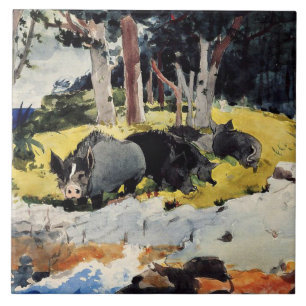 Bermuda Settlers, a Winslow Homer painting, Tile