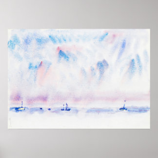 Bermuda Sky and Sea with Boats by Charles Demuth Poster
