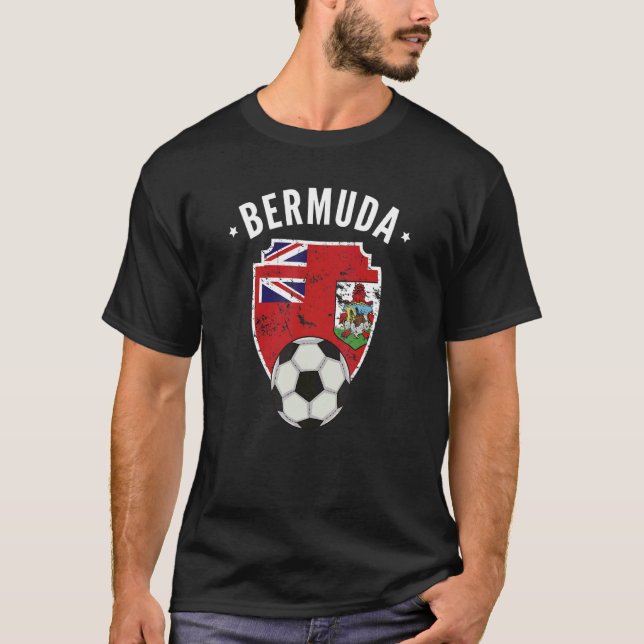 Bermuda Soccer Bermuda Flag Football Bermudian Pri T-Shirt (Front)