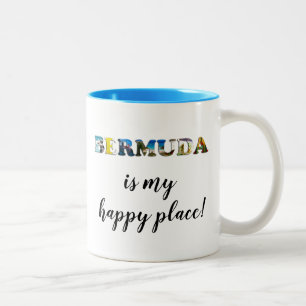 Bermuda The Beach Is My Happy Place Two-Tone Coffee Mug