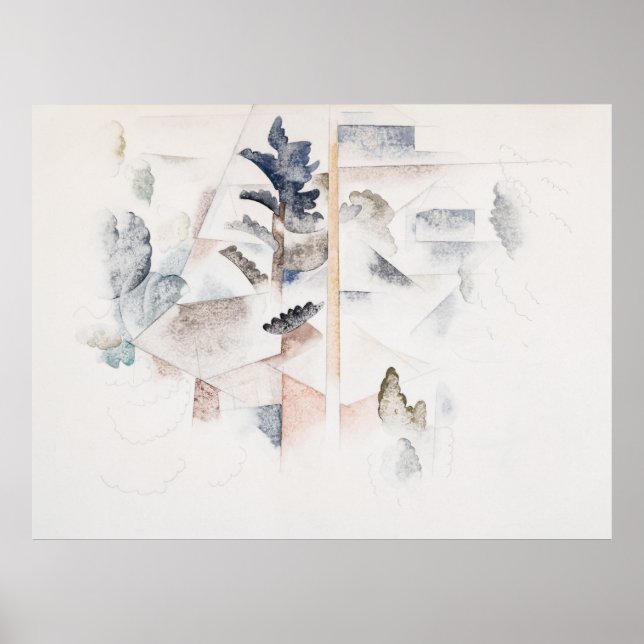 Bermuda Trees and Architecture by Charles Demuth Poster (Front)