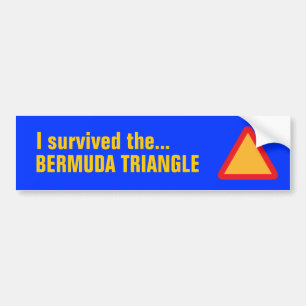 BERMUDA TRIANGLE bumper sticker (blue)