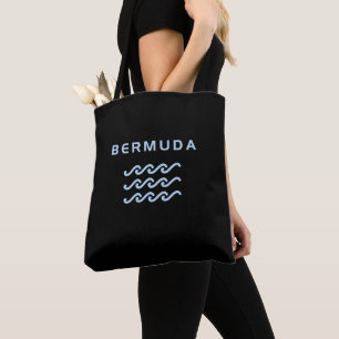 Bermuda Triple Ocean Waves Dark Colour Tote Bag