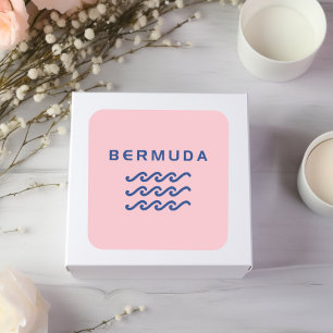 Bermuda Triple Ocean Waves Light-Colour Square Sticker