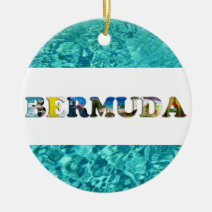 Bermuda Tropical Beach Blue Ocean Christmas Ceramic Tree Decoration
