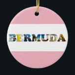 Bermuda Tropical Beach Travel Photo Christmas Ceramic Tree Decoration<br><div class="desc">Show everyone your love for the country of Bermuda with this Christmas ornament containing a color collage with photos of Bermuda beach and ocean scenes.  You can change the background color of the ornament to fit your preference.</div>