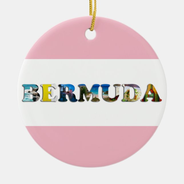 Bermuda Tropical Beach Travel Photo Christmas Ceramic Tree Decoration (Front)