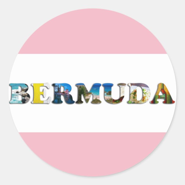 Bermuda Tropical Beach Travel Photo Classic Round Sticker (Front)