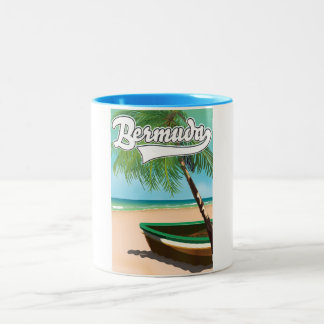 Bermuda Tropical island travel poster Two-Tone Coffee Mug