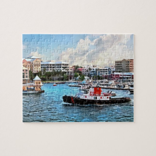 Bermuda - Tugboat Going Into Hamilton Harbour Jigsaw Puzzle (Horizontal)