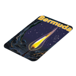 Bermuda vintage cave travel poster magnet