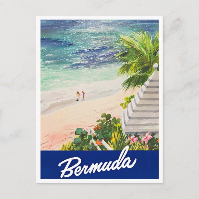 Bermuda vintage travel postcard (Front)