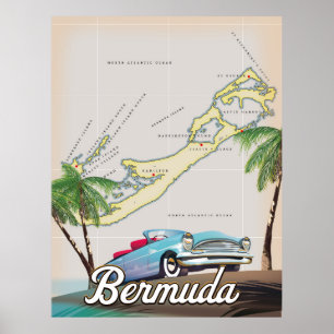 Bermuda vintage travel poster