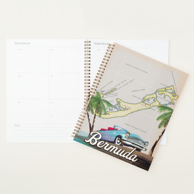 Bermuda vintage travel poster planner (Display)