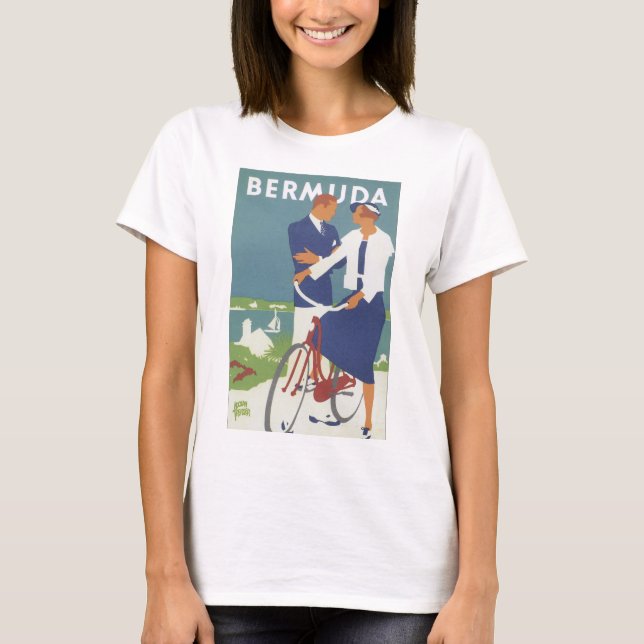 Bermuda Vintage Travel Poster T-Shirt (Front)