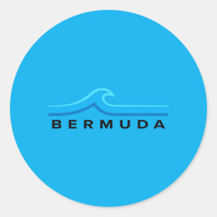 Bermuda Waves Vintage Mens Womens Girls Boys Classic Round Sticker