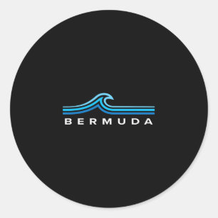 Bermuda Waves Vintage Mens Womens Girls Boys Souve Classic Round Sticker