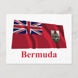 Bermuda Waving Flag with Name Postcard