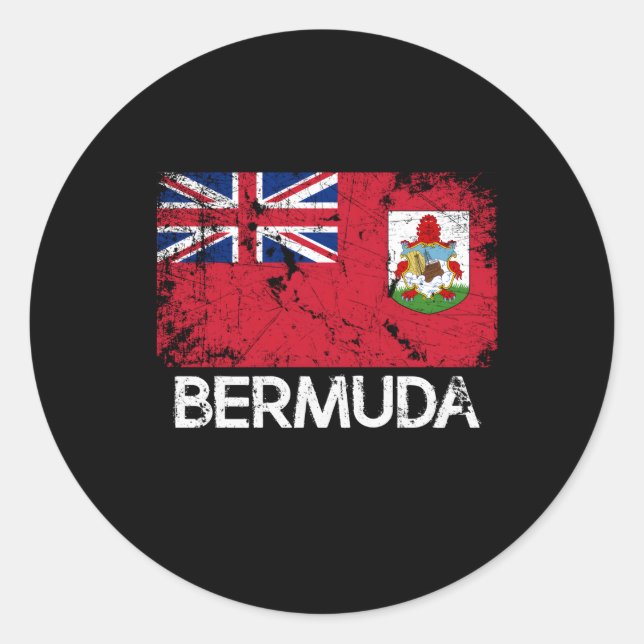 Bermudan Flag Made In Bermuda Classic Round Sticker (Front)