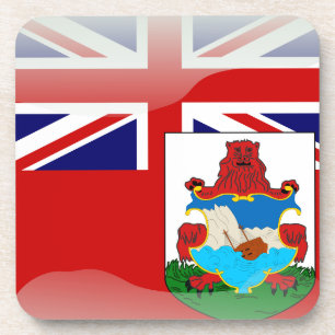 Bermudian glossy flag coaster