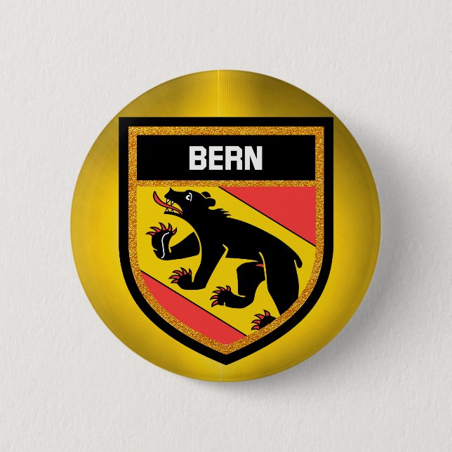 Bern Flag 6 Cm Round Badge (Front)