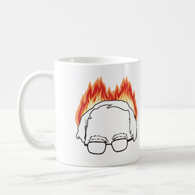 Bern on Fire - Bernie Sanders for President -.png Coffee Mug (Left)