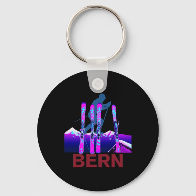 Bern Skiing And Snowboarding Retro 90s Bern Ski  Key Ring (Front)