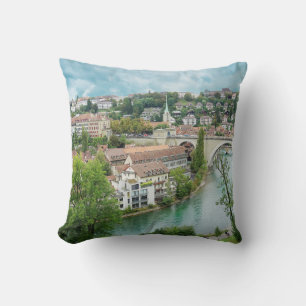 Bern Switzerland Aare River Photo Cushion