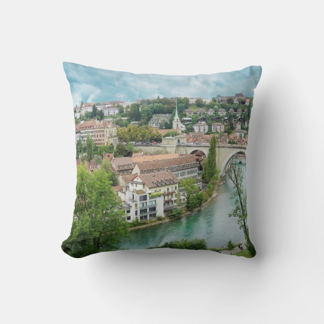Bern Switzerland Aare River Photo Cushion (Front)