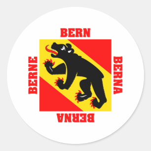 Bern Switzerland Canton Flag Classic Round Sticker