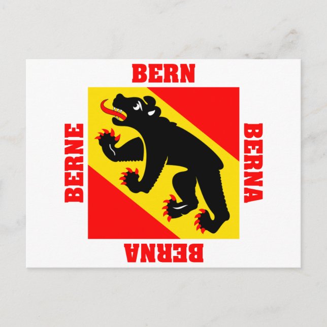 Bern Switzerland Canton Flag Postcard (Front)