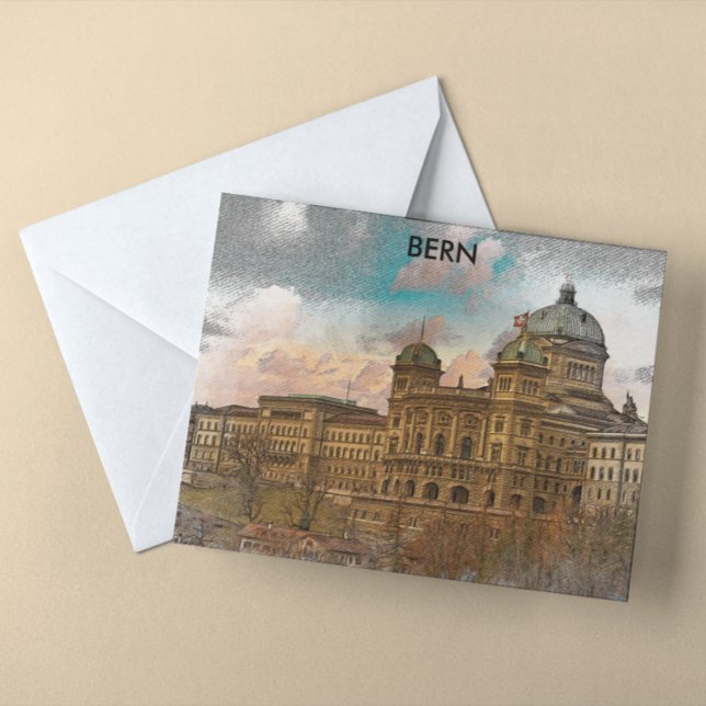 Bern, Switzerland Europe City View  Postcard (Bern Switzerland panorama postcard)